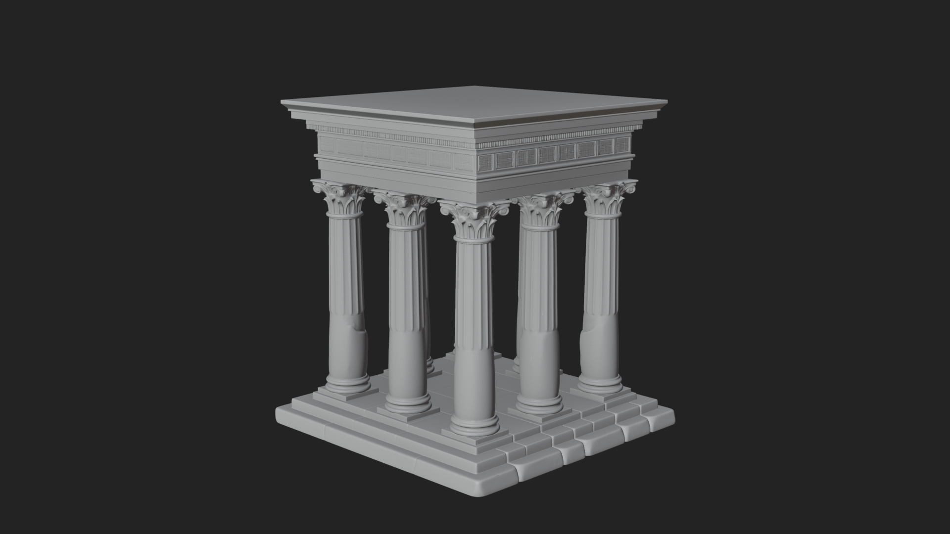 Columned Arcade Model Design 8 3D Print Model 3D Model