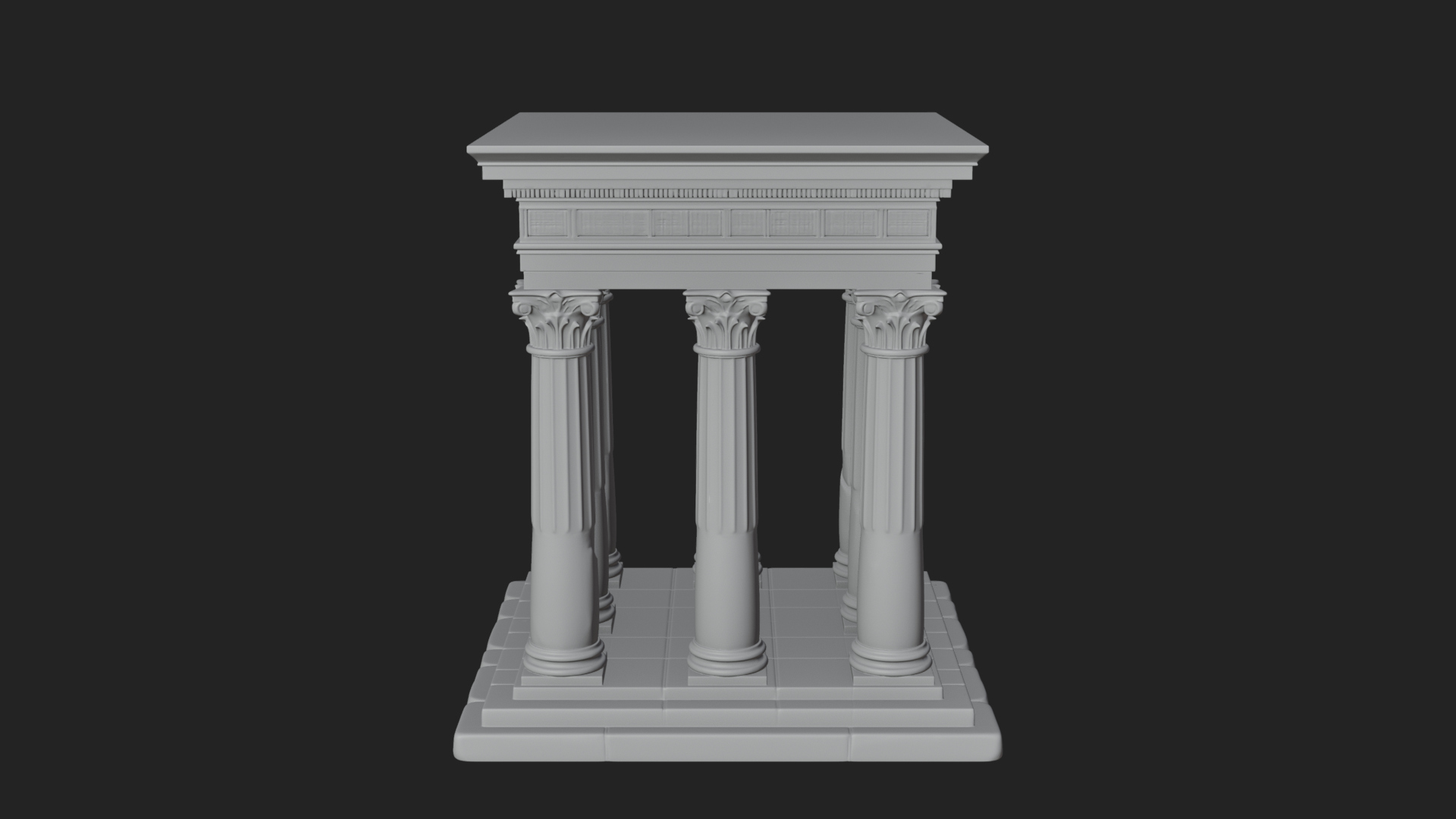 Columned Arcade Model Design 8 3D Print Model 3D Model