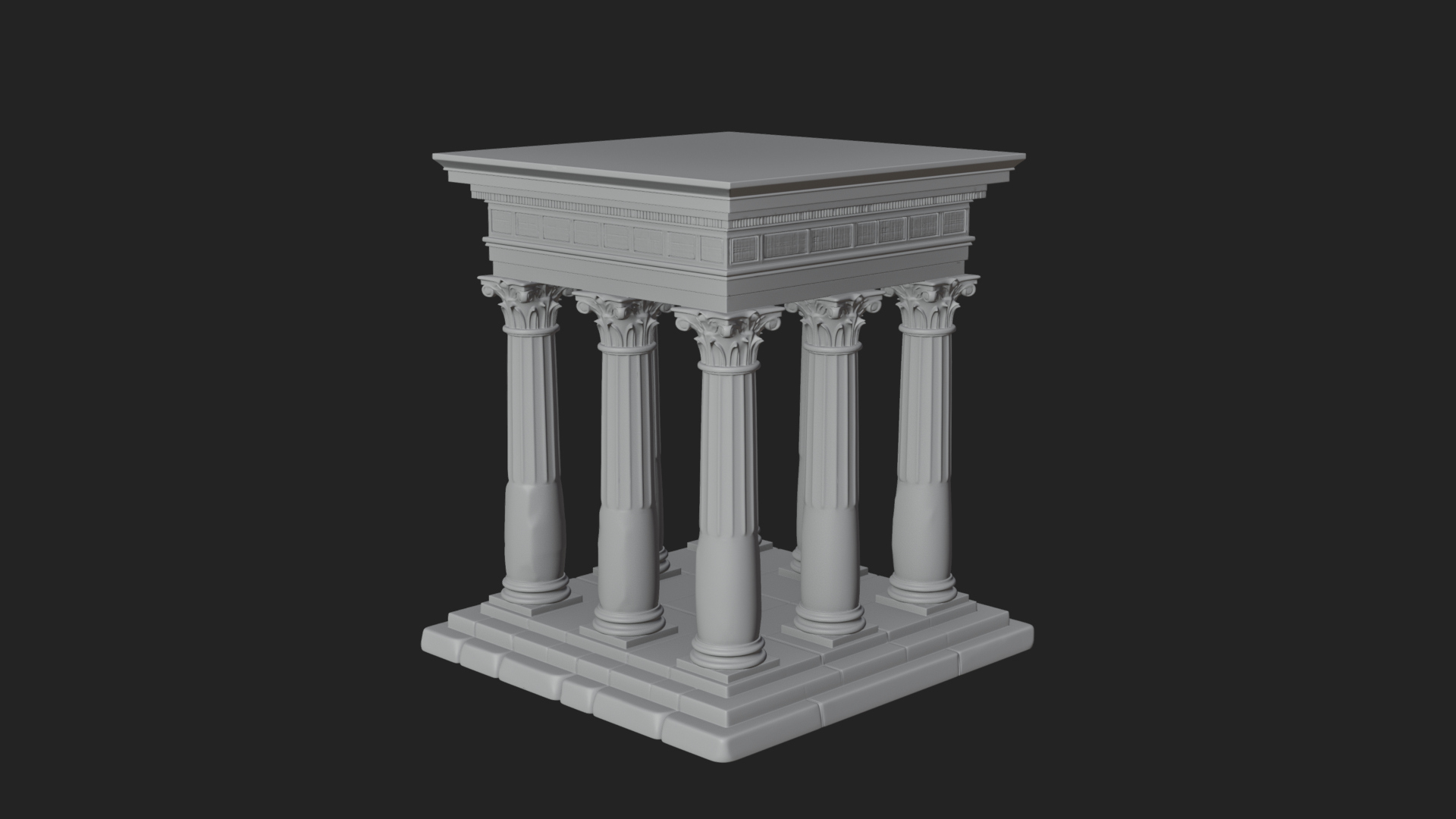 Columned Arcade Model Design 8 3D Print Model 3D Model