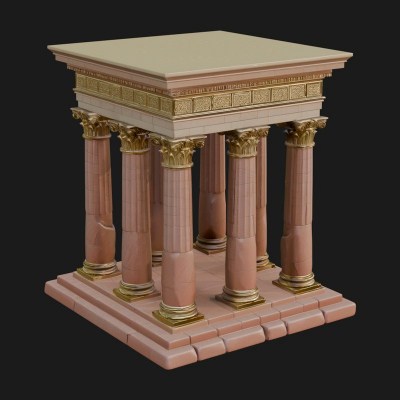 Columned Arcade Model Design 8 3D Print Model