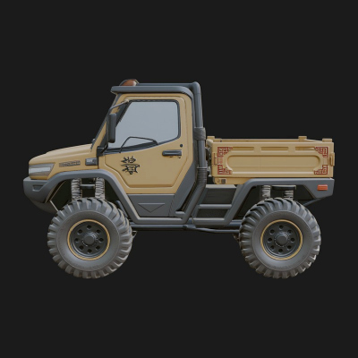 Compact Utility Truck Model Design 1 3D Print Model