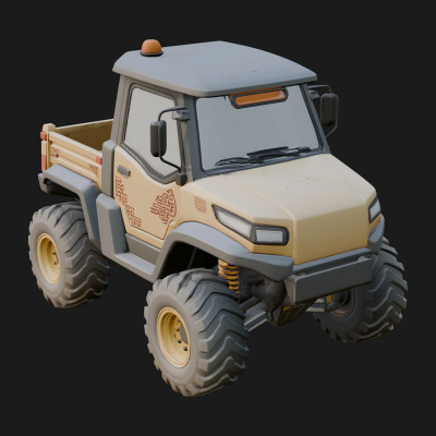Compact Utility Truck Model Design 2 3D Print Model