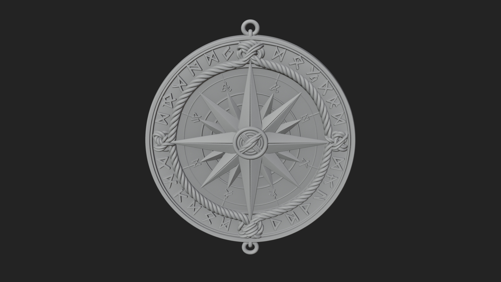 Compass Rose Medallion Pendant Design 7 3D Print Model 3D Model