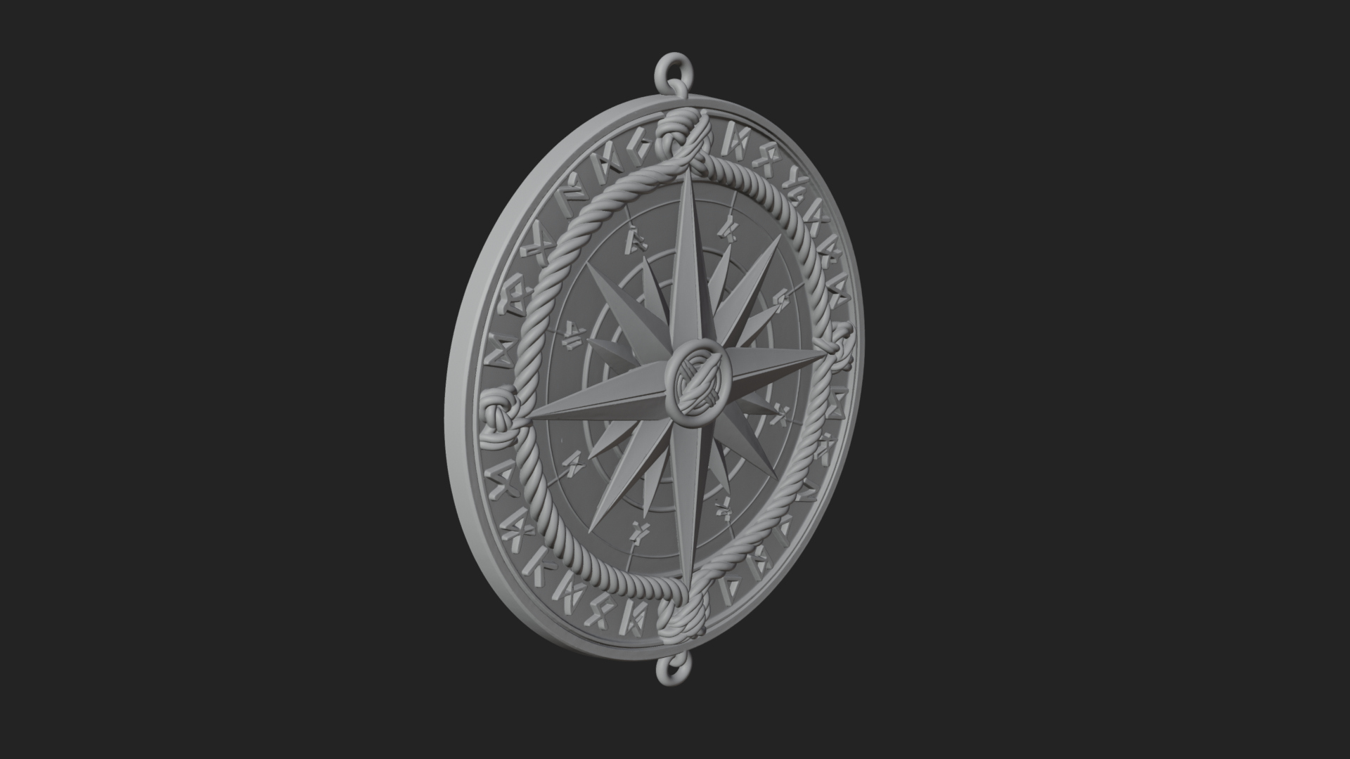 Compass Rose Medallion Pendant Design 7 3D Print Model 3D Model