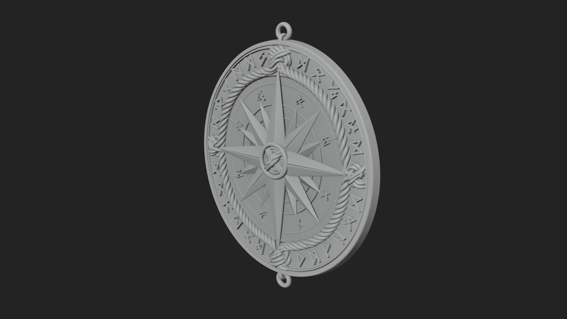 Compass Rose Medallion Pendant Design 7 3D Print Model 3D Model