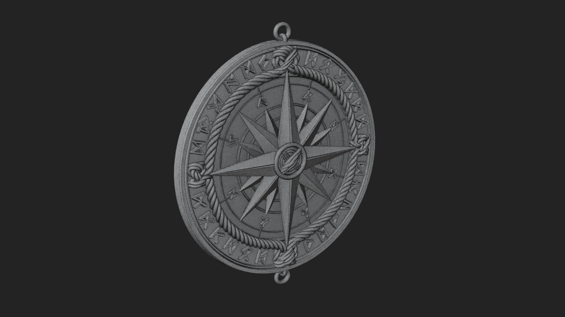 Compass Rose Medallion Pendant Design 7 3D Print Model 3D Model