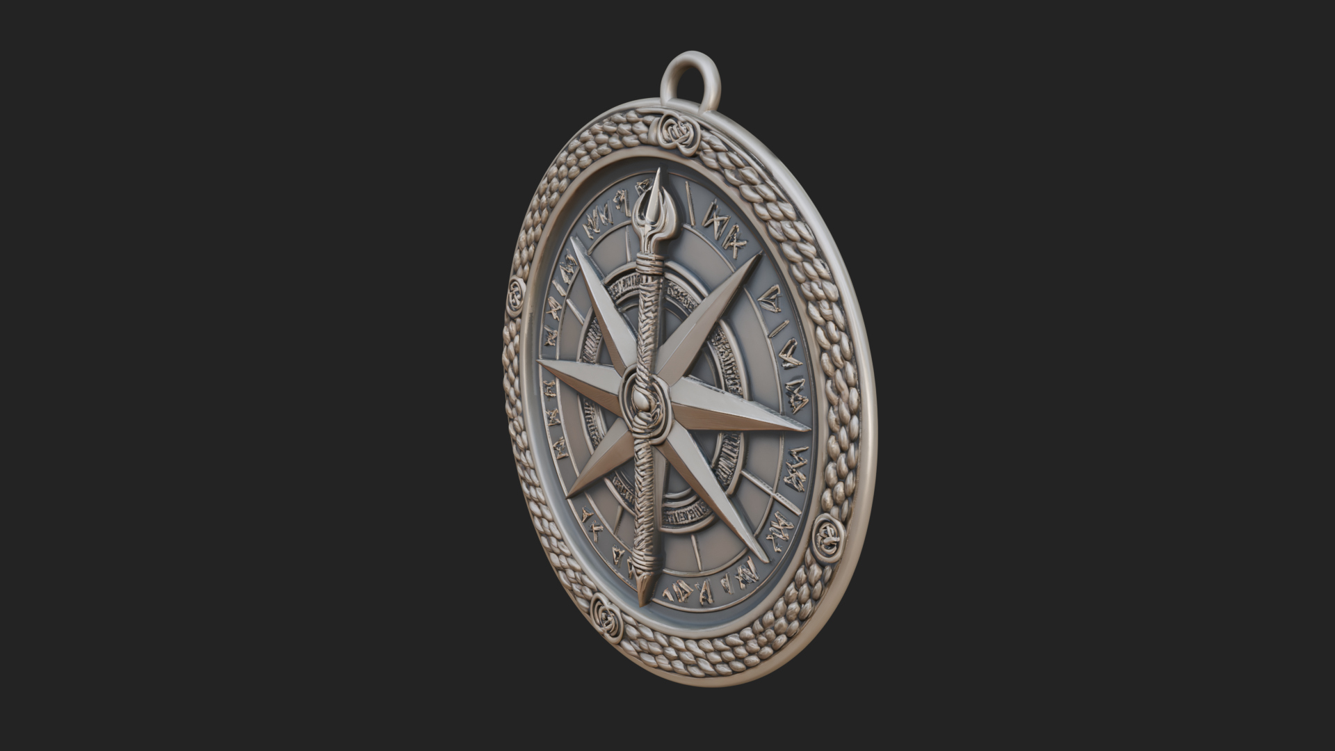 Compass Rose Medallion Pendant Design 8 3D Print Model 3D Model
