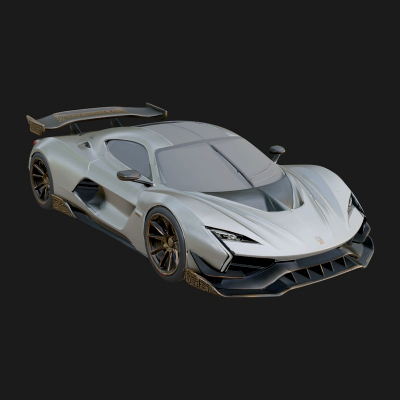 Concept Hypercar Model Design 12 3D Print Model