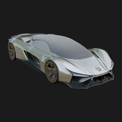 Concept Hypercar Model Design 5 3D Print Model