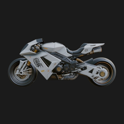 Concept Motorcycle Model Design 1 3D Print Model