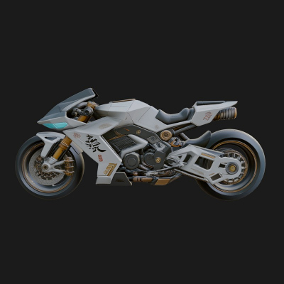 Concept Motorcycle Model Design 3 3D Print Model