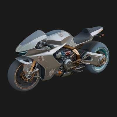 Concept Motorcycle Model Design 4 3D Print Model 3D Model