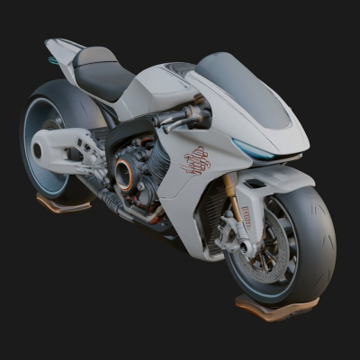 Concept Motorcycle Model Design 6 3D Print Model
