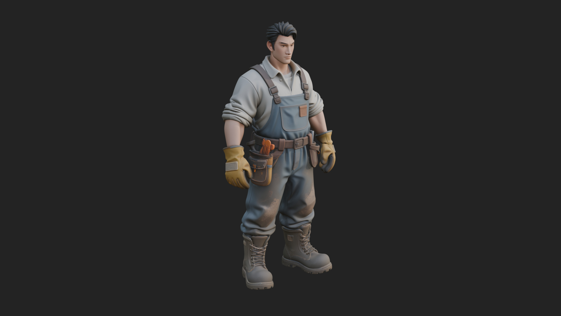 Construction Worker Statue Design 7 3D Print Model 3D Model