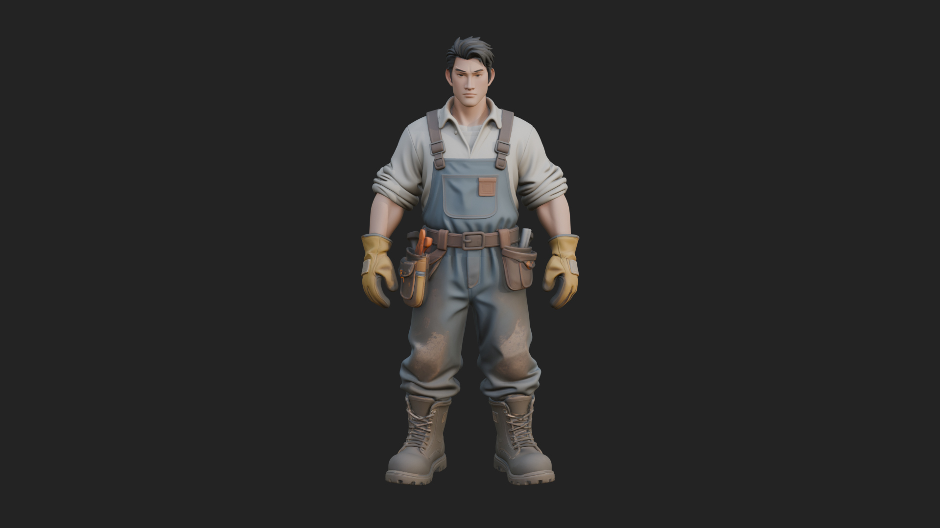 Construction Worker Statue Design 7 3D Print Model 3D Model