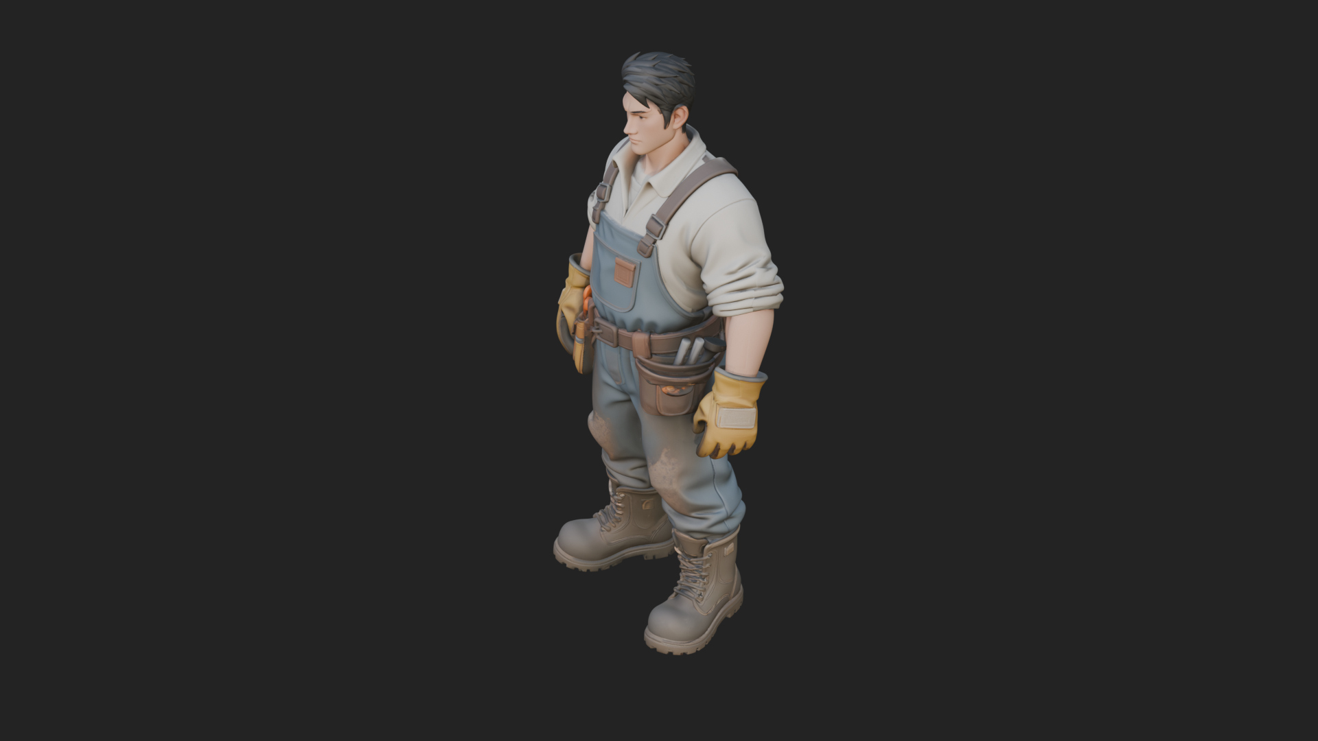 Construction Worker Statue Design 7 3D Print Model 3D Model