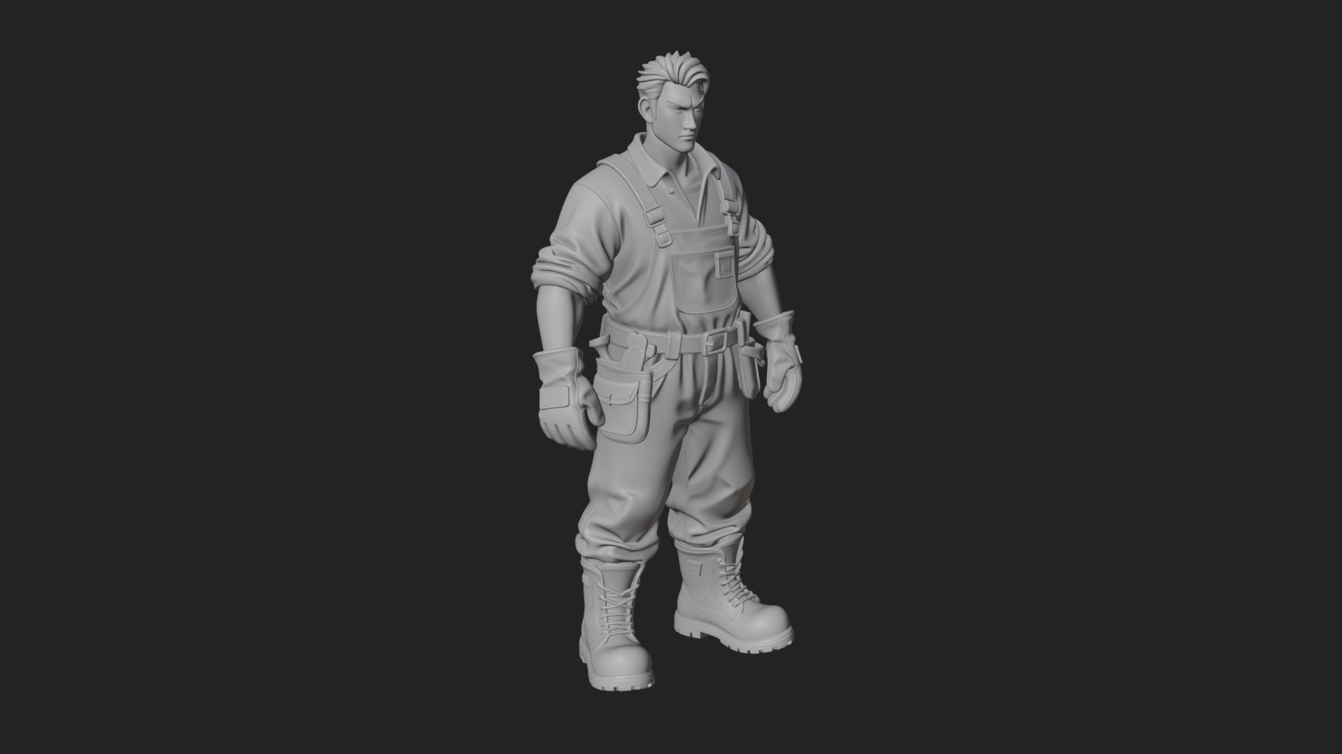 Construction Worker Statue Design 7 3D Print Model 3D Model