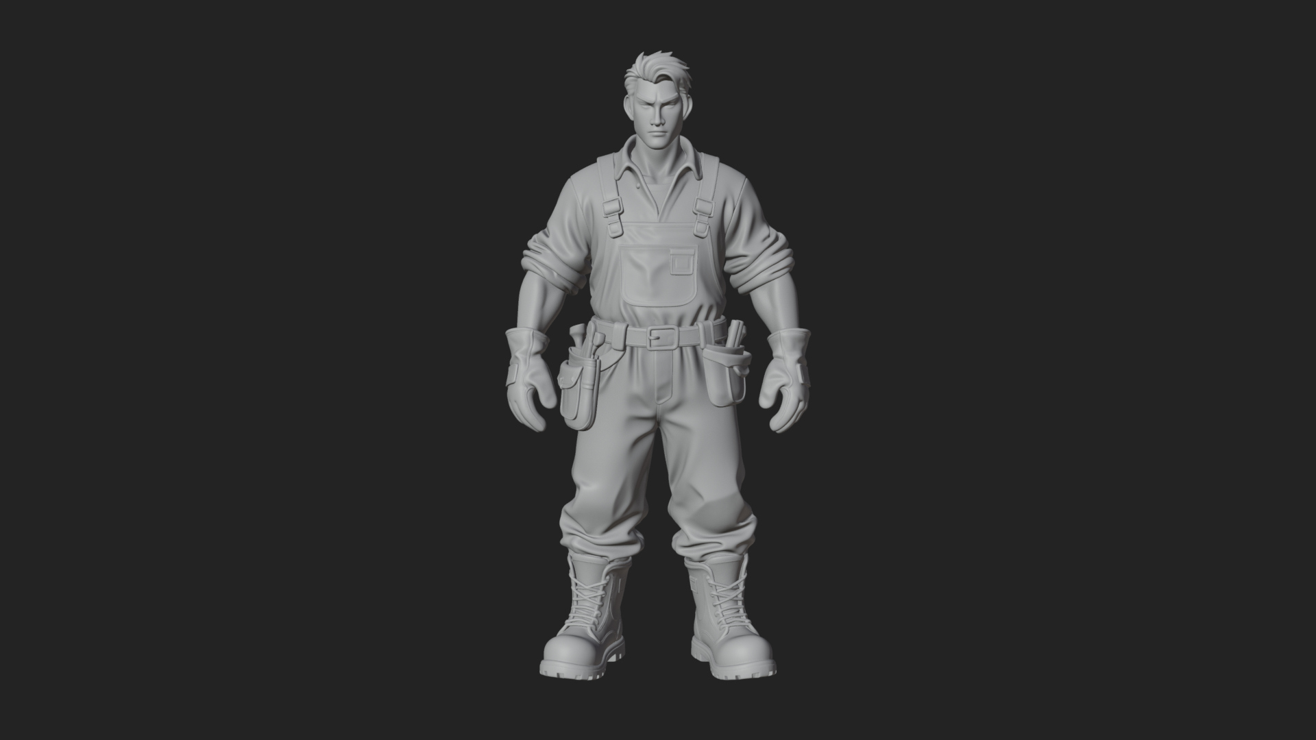 Construction Worker Statue Design 7 3D Print Model 3D Model