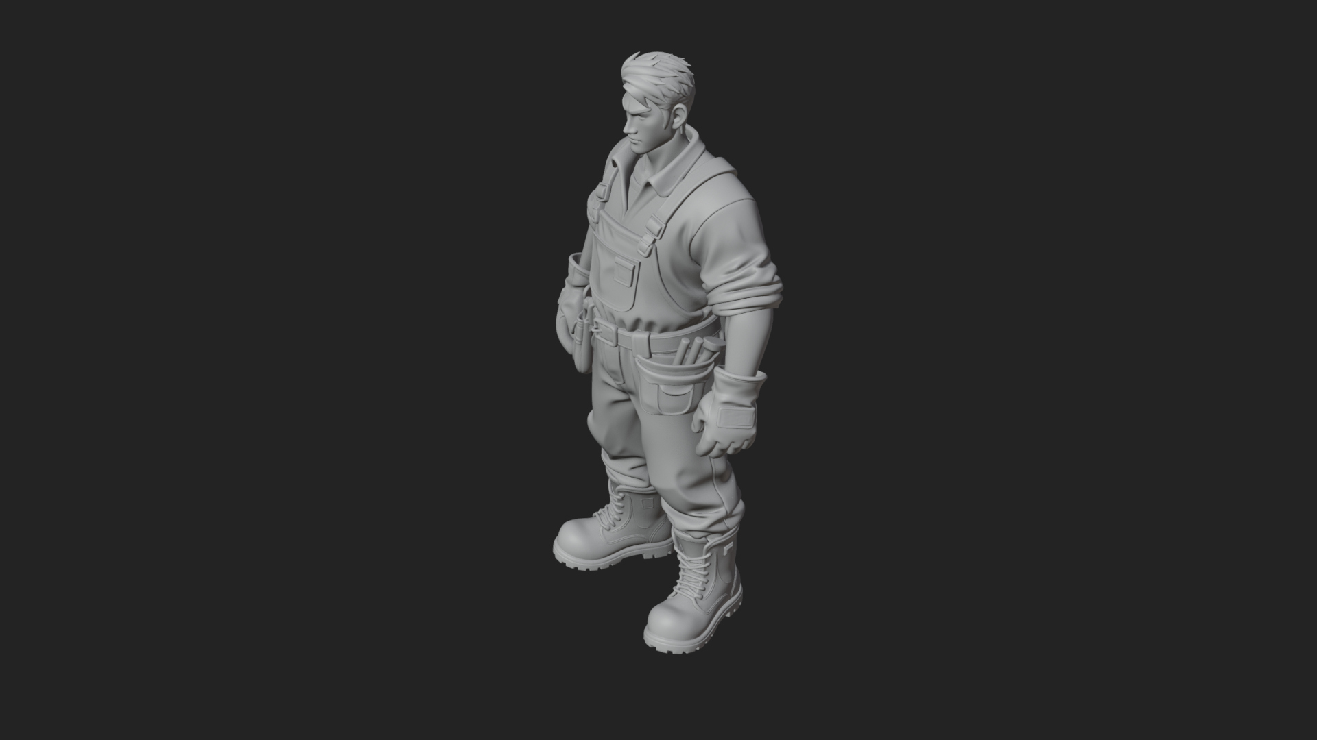 Construction Worker Statue Design 7 3D Print Model 3D Model