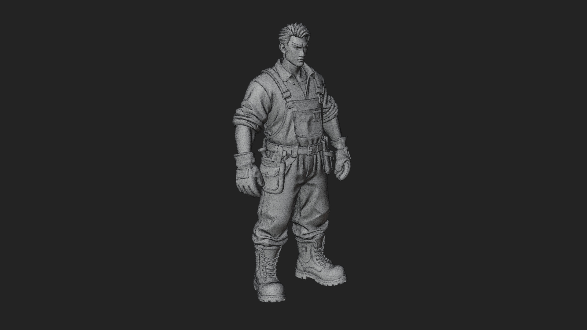 Construction Worker Statue Design 7 3D Print Model 3D Model