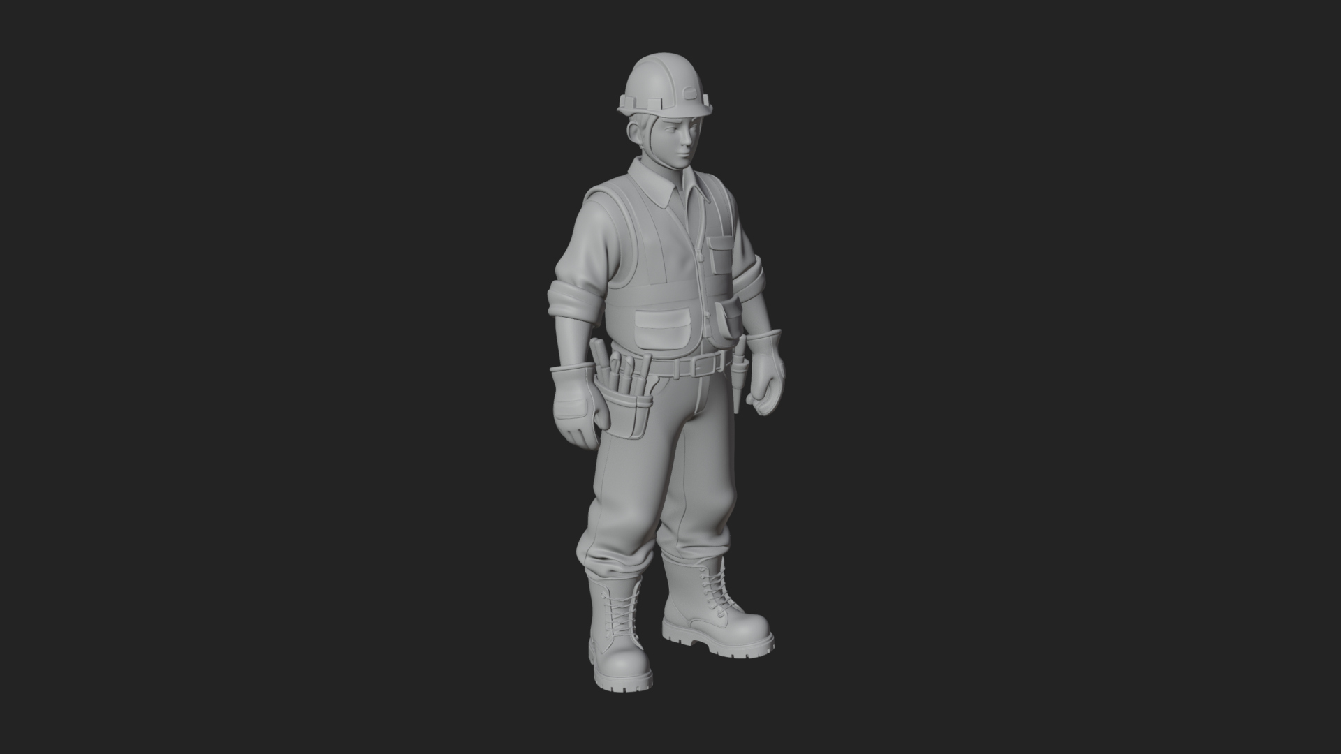 Construction Worker Statue Design 8 3D Print Model 3D Model