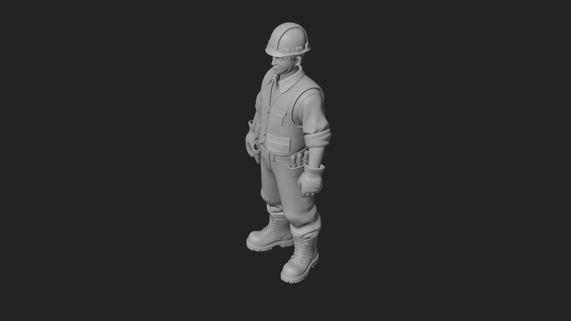Construction Worker Statue Design 8 3D Print Model 3D Model