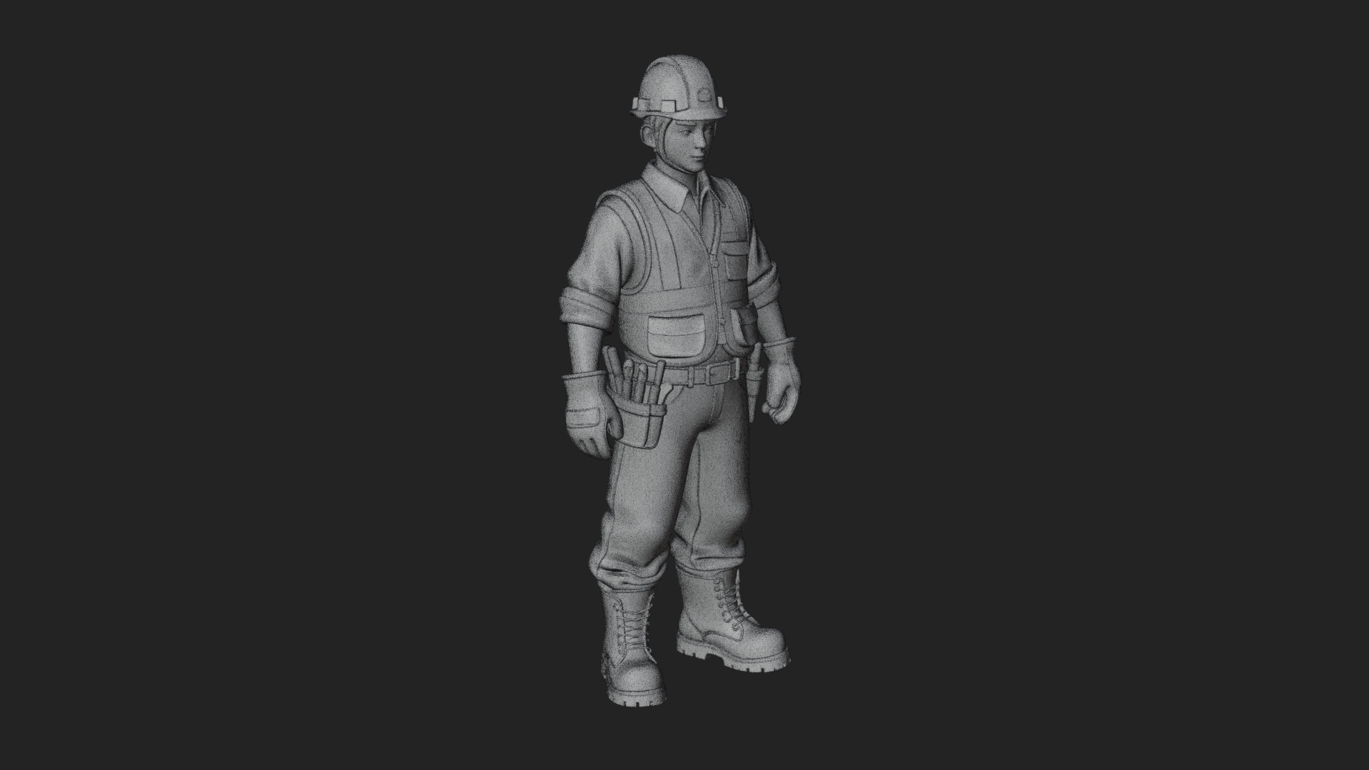 Construction Worker Statue Design 8 3D Print Model 3D Model