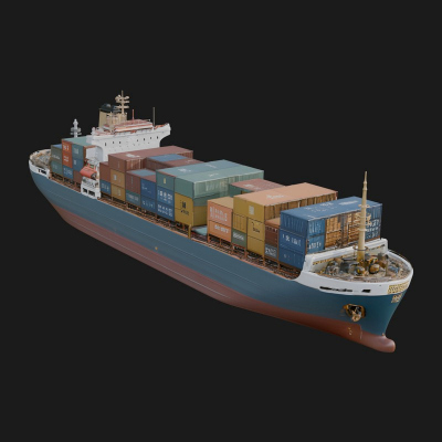 Container Ship Model Design 12 3D Print Model