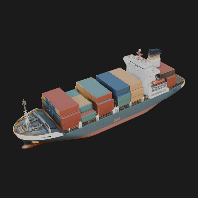 Container Ship Model Design 14 3D Print Model