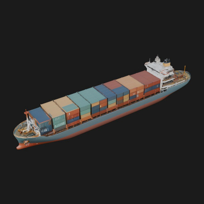 Container Ship Model Design 16 3D Print Model