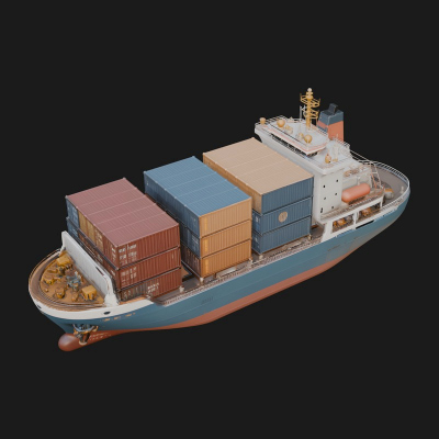 Container Ship Model Design 17 3D Print Model