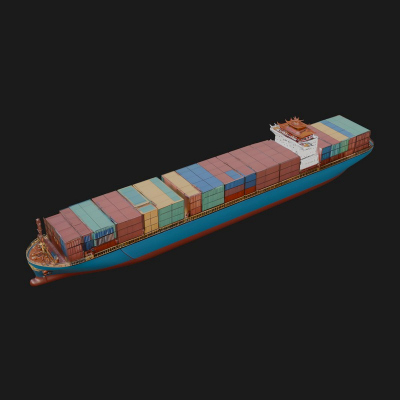Container Ship Model Design 18 3D Print Model