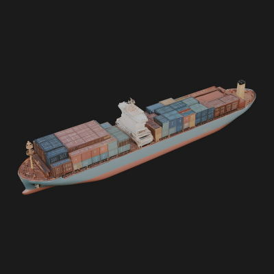 Container Ship Model Design 19 3D Print Model