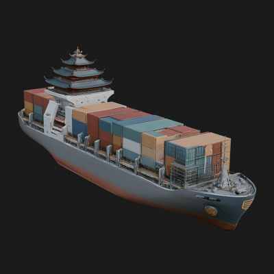 Container Ship Model Design 8 3D Print Model