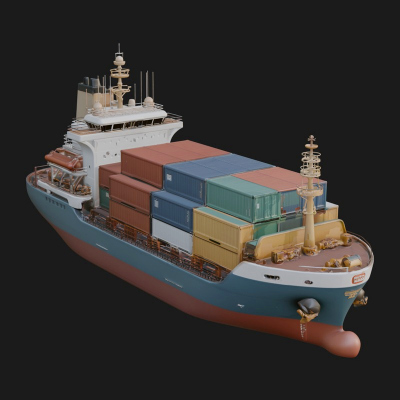 Container Ship Model Design 9 3D Print Model