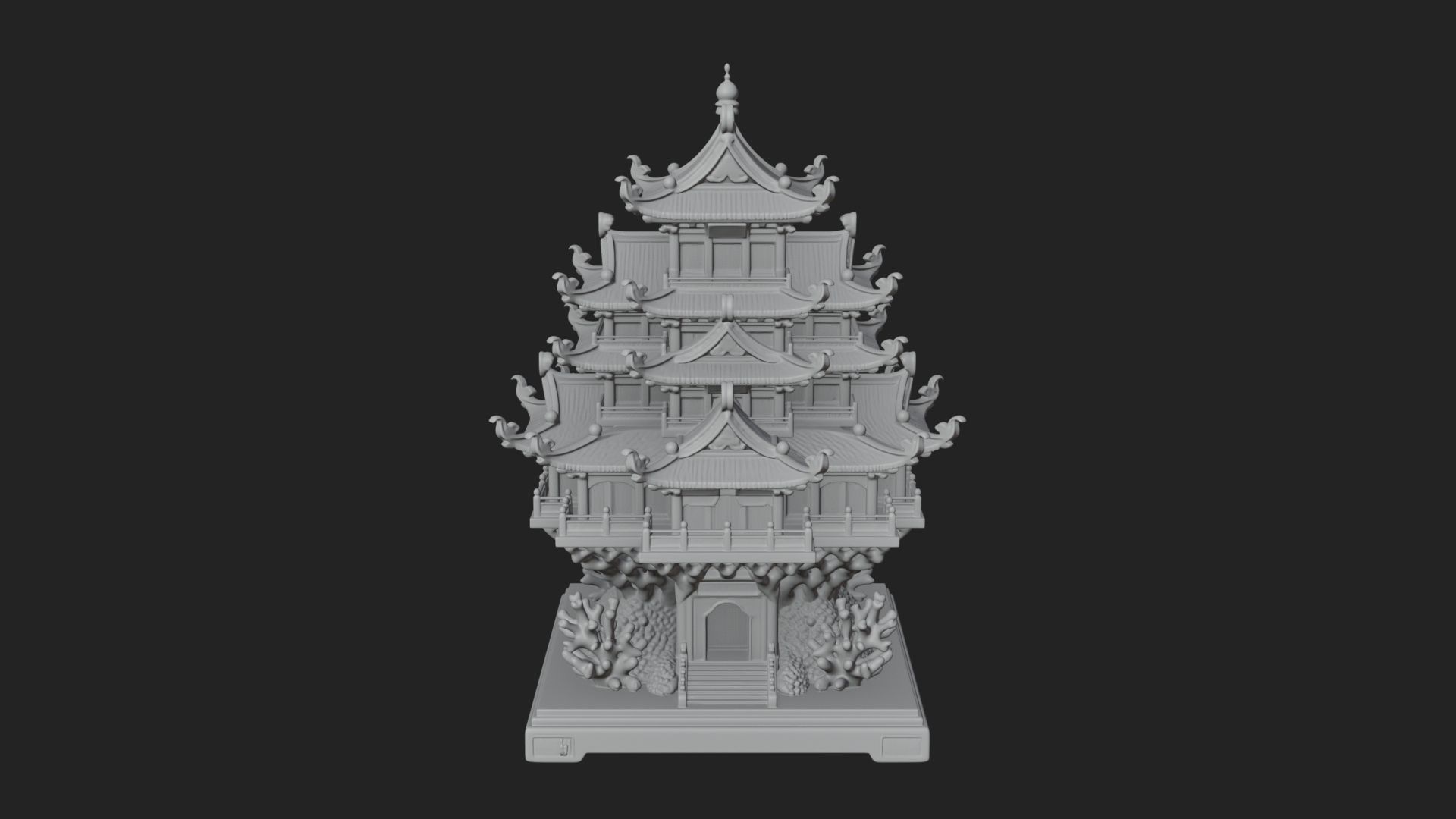 Coral Reef Pagoda Tower Design 1 3D Print Model 3D Model