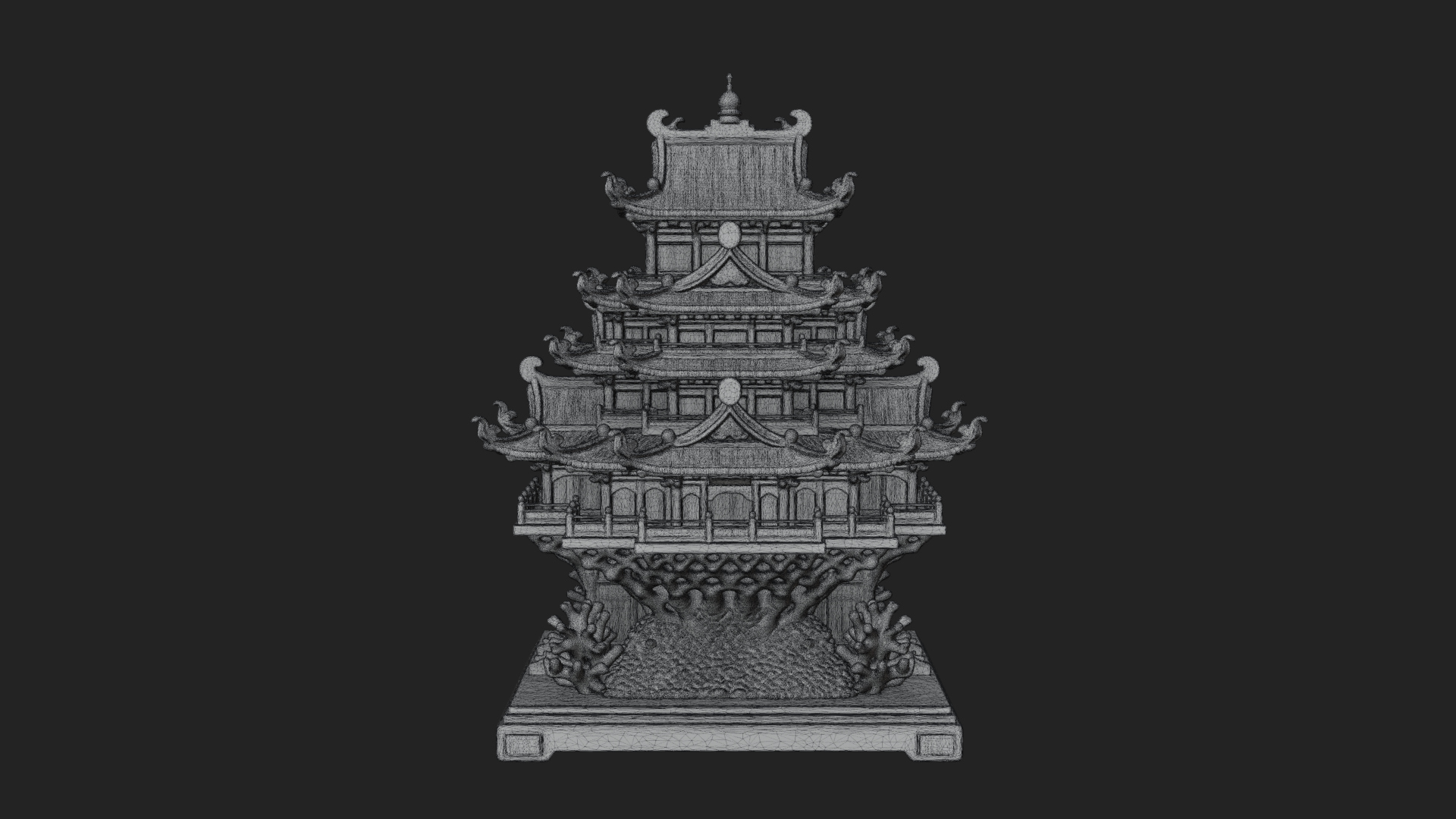Coral Reef Pagoda Tower Design 1 3D Print Model 3D Model
