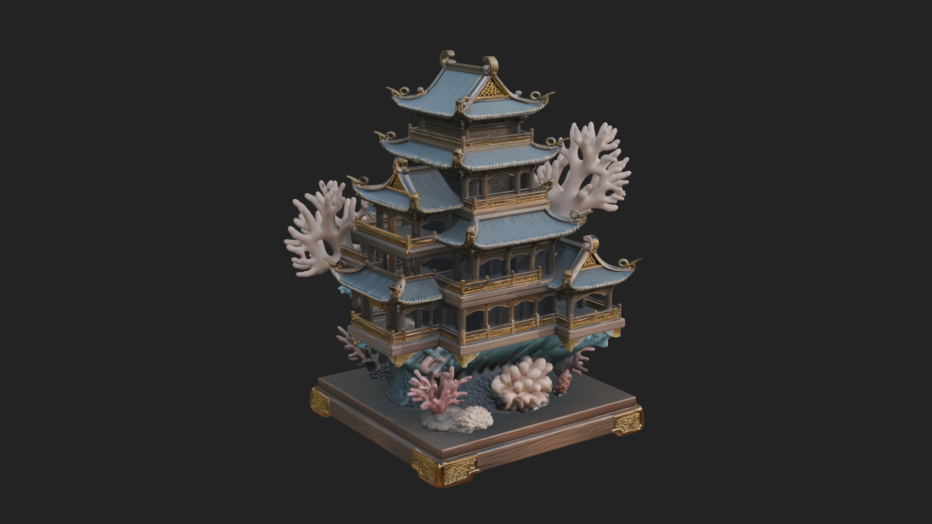 Coral Reef Pagoda Tower Design 2 3D Print Model 3D Model