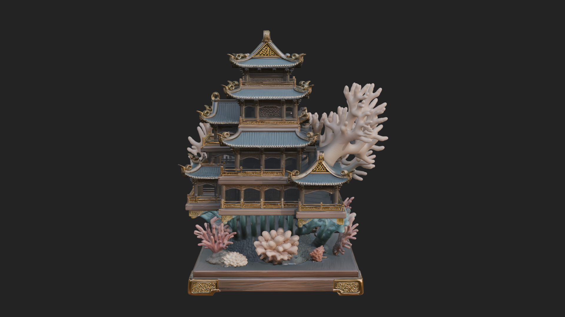 Coral Reef Pagoda Tower Design 2 3D Print Model 3D Model