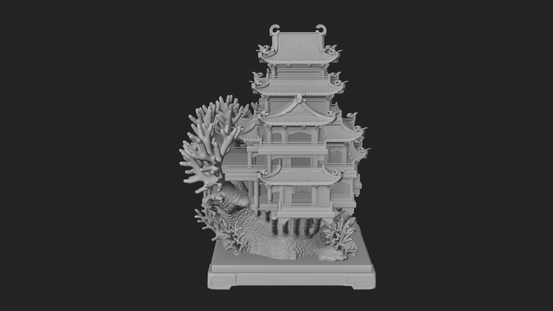 Coral Reef Pagoda Tower Design 2 3D Print Model 3D Model