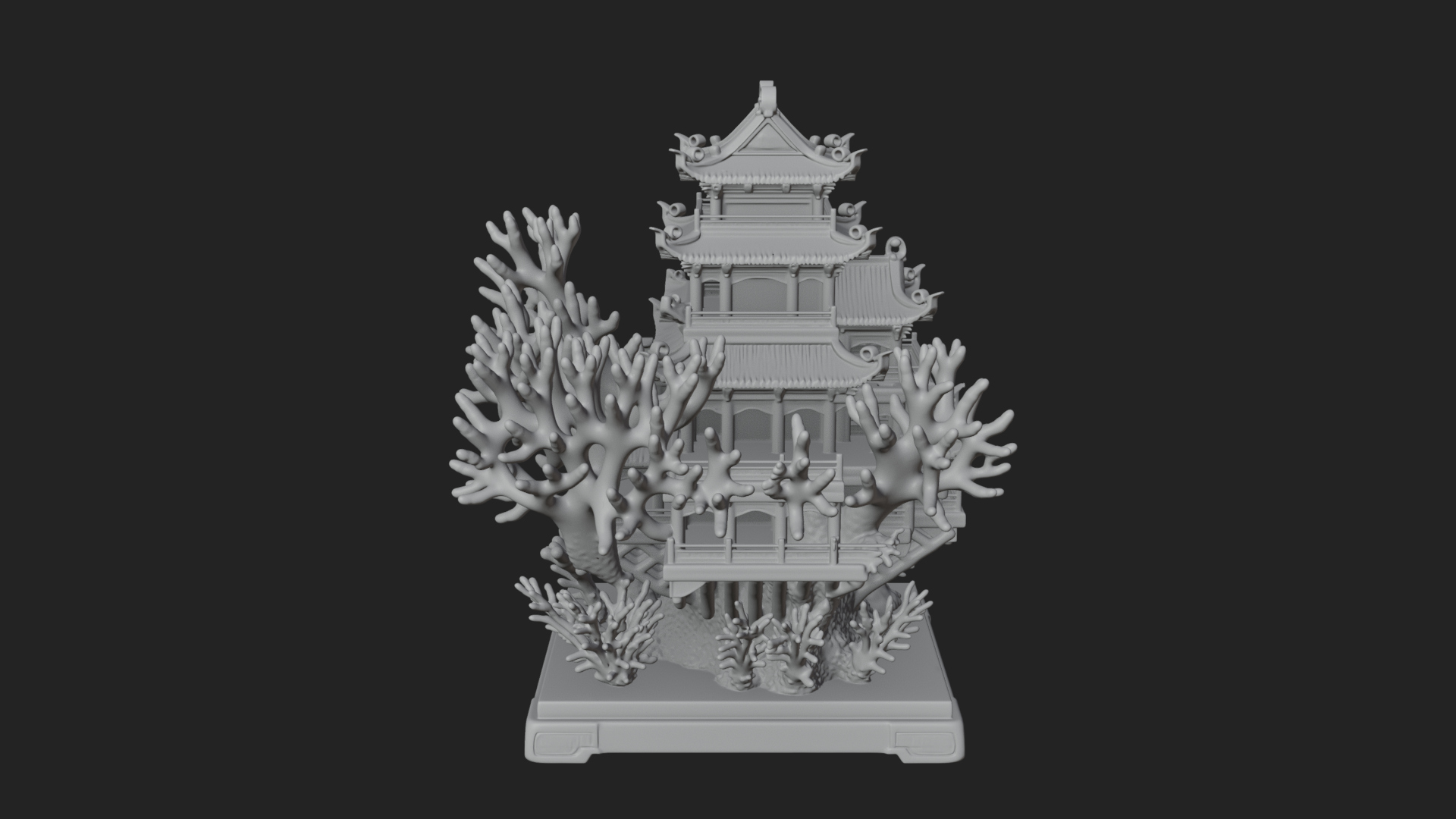Coral Reef Pagoda Tower Design 2 3D Print Model 3D Model