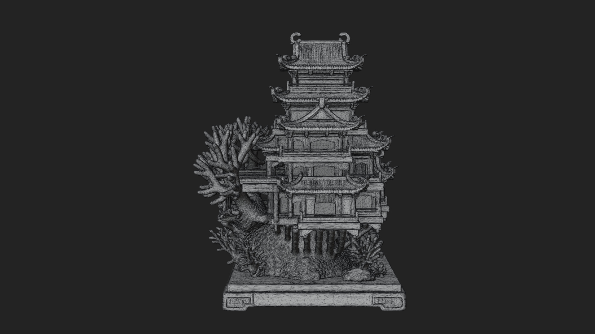 Coral Reef Pagoda Tower Design 2 3D Print Model 3D Model