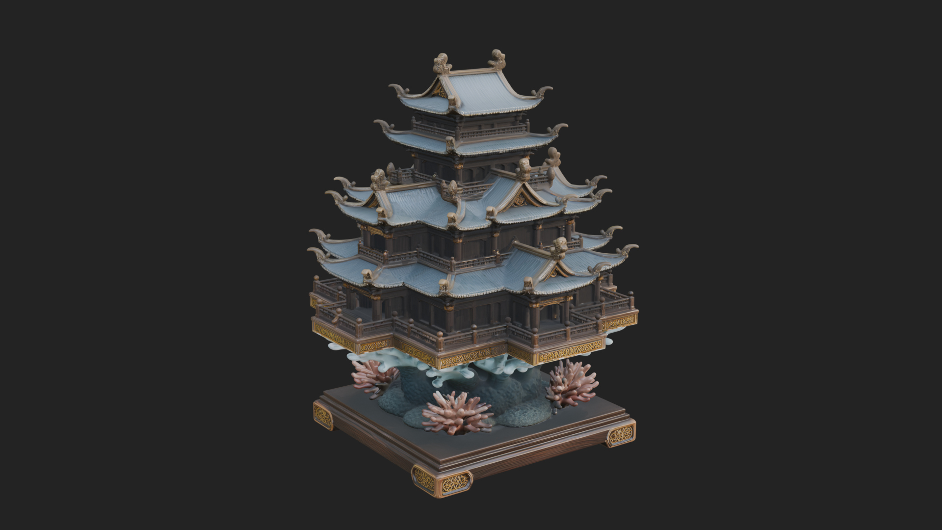 Coral Reef Pagoda Tower Design 3 3D Print Model 3D Model