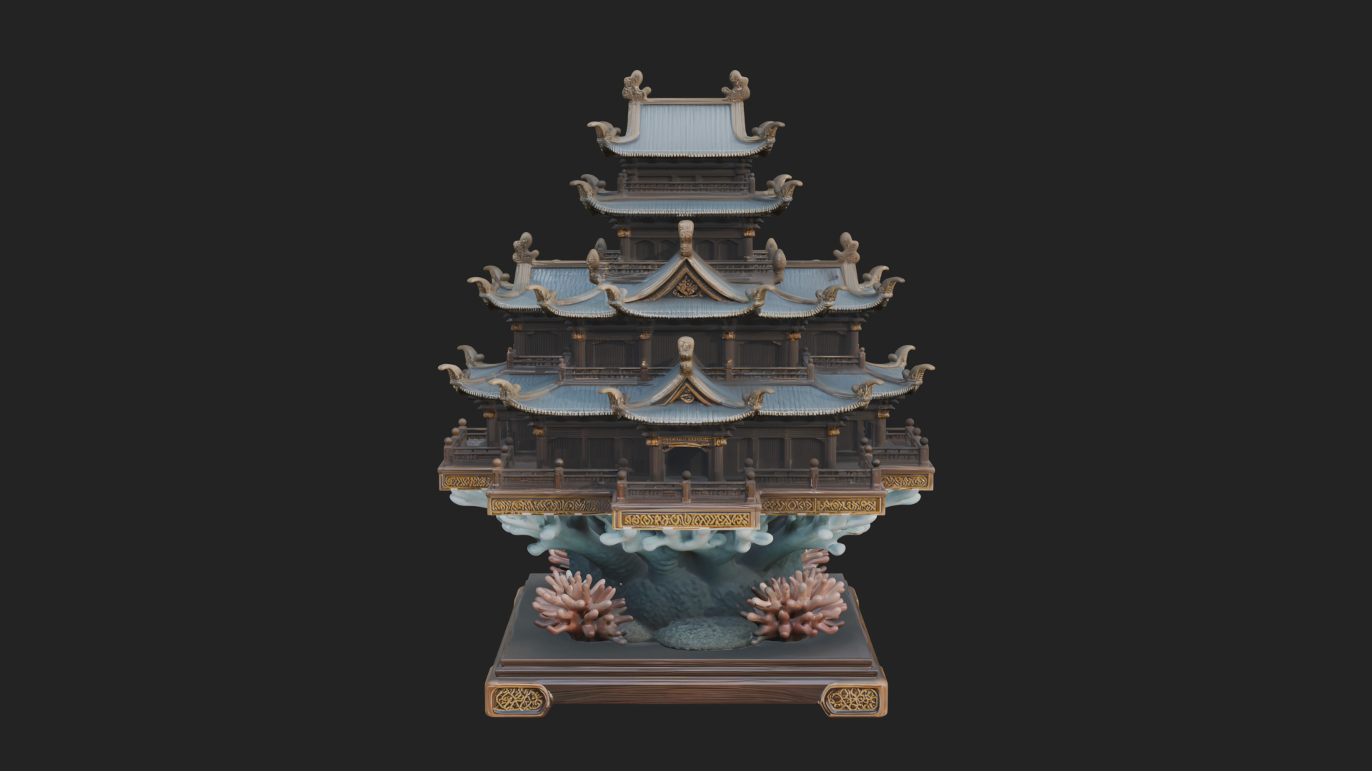 Coral Reef Pagoda Tower Design 3 3D Print Model 3D Model