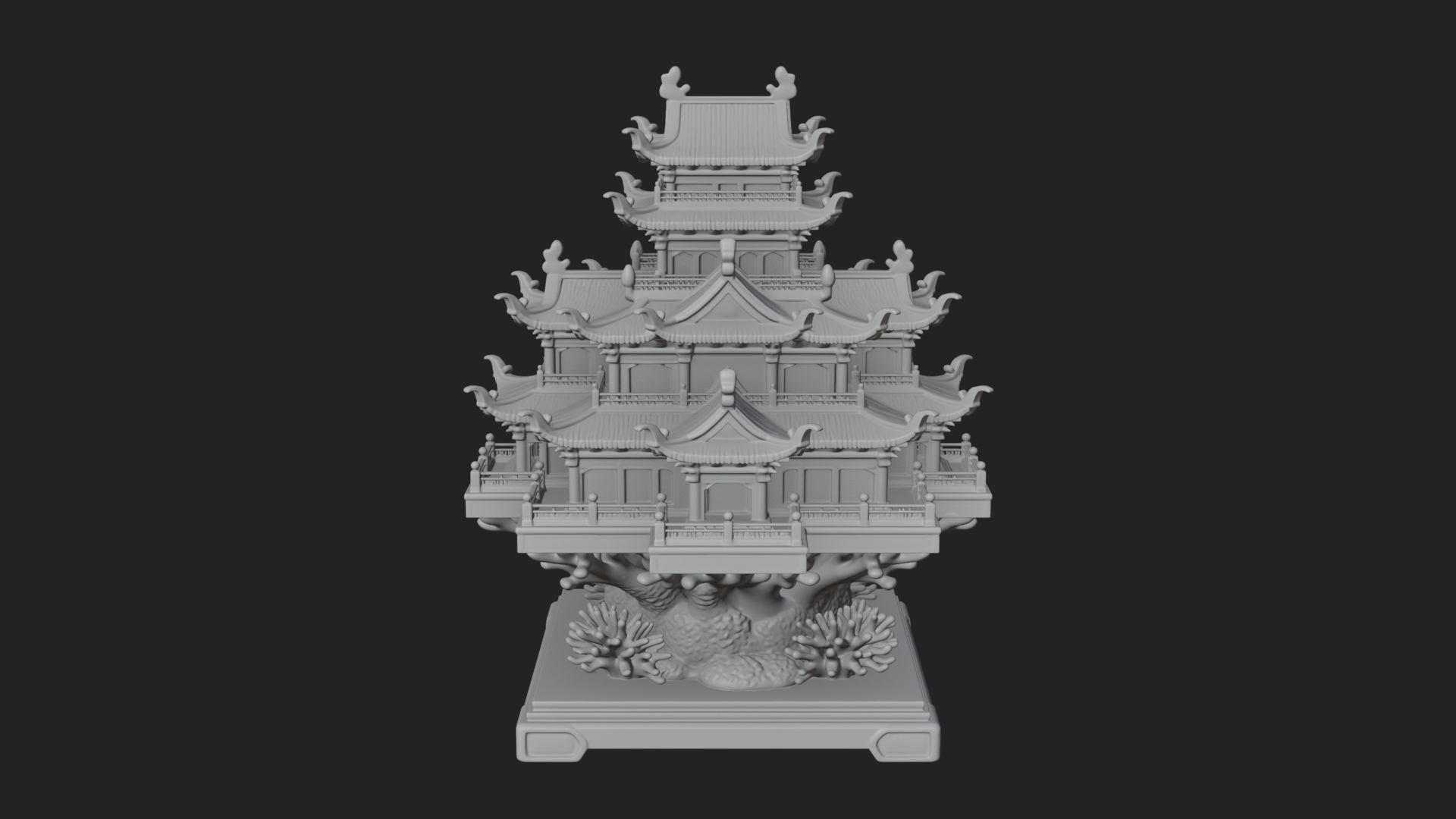 Coral Reef Pagoda Tower Design 3 3D Print Model 3D Model