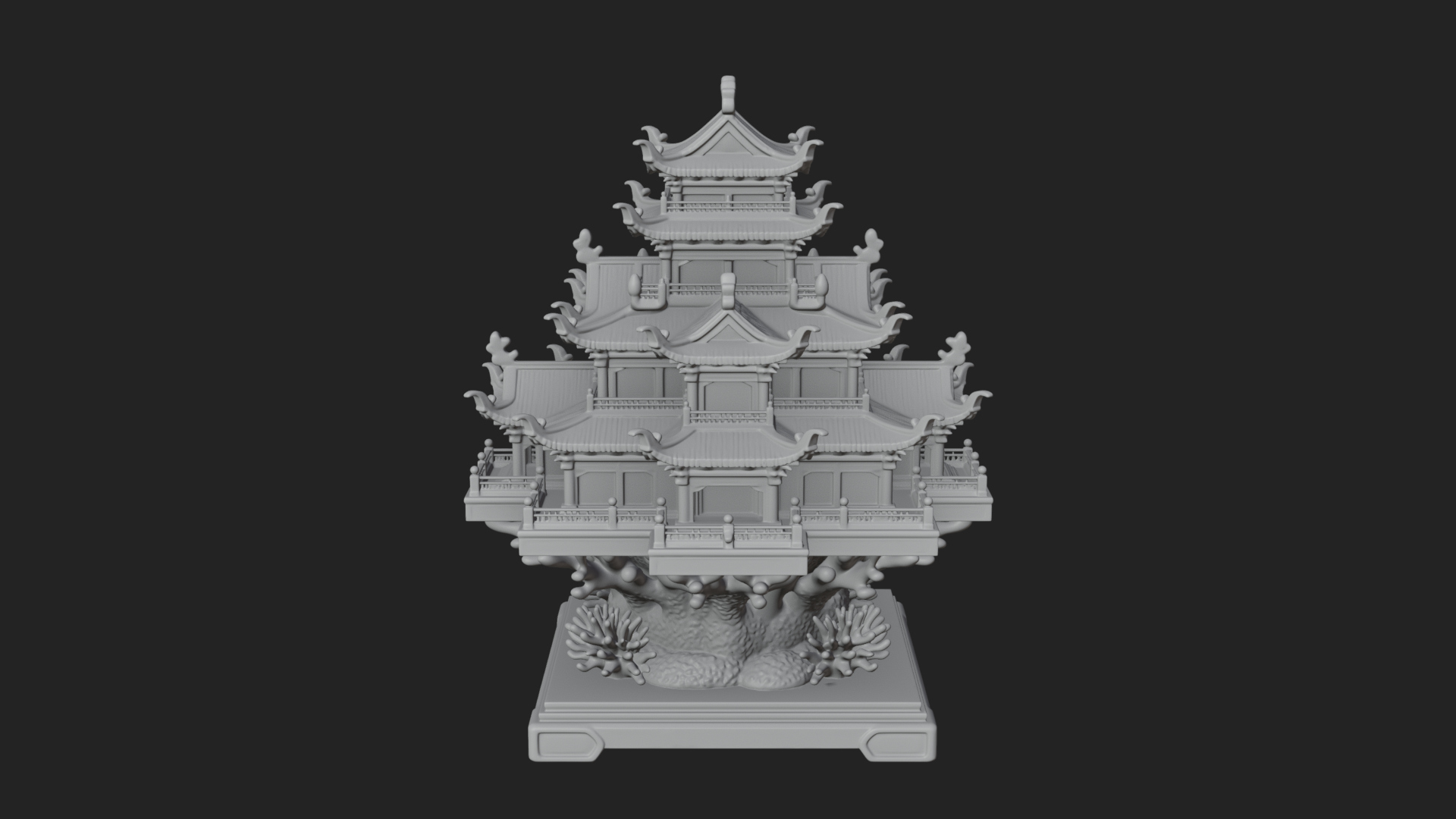 Coral Reef Pagoda Tower Design 3 3D Print Model 3D Model