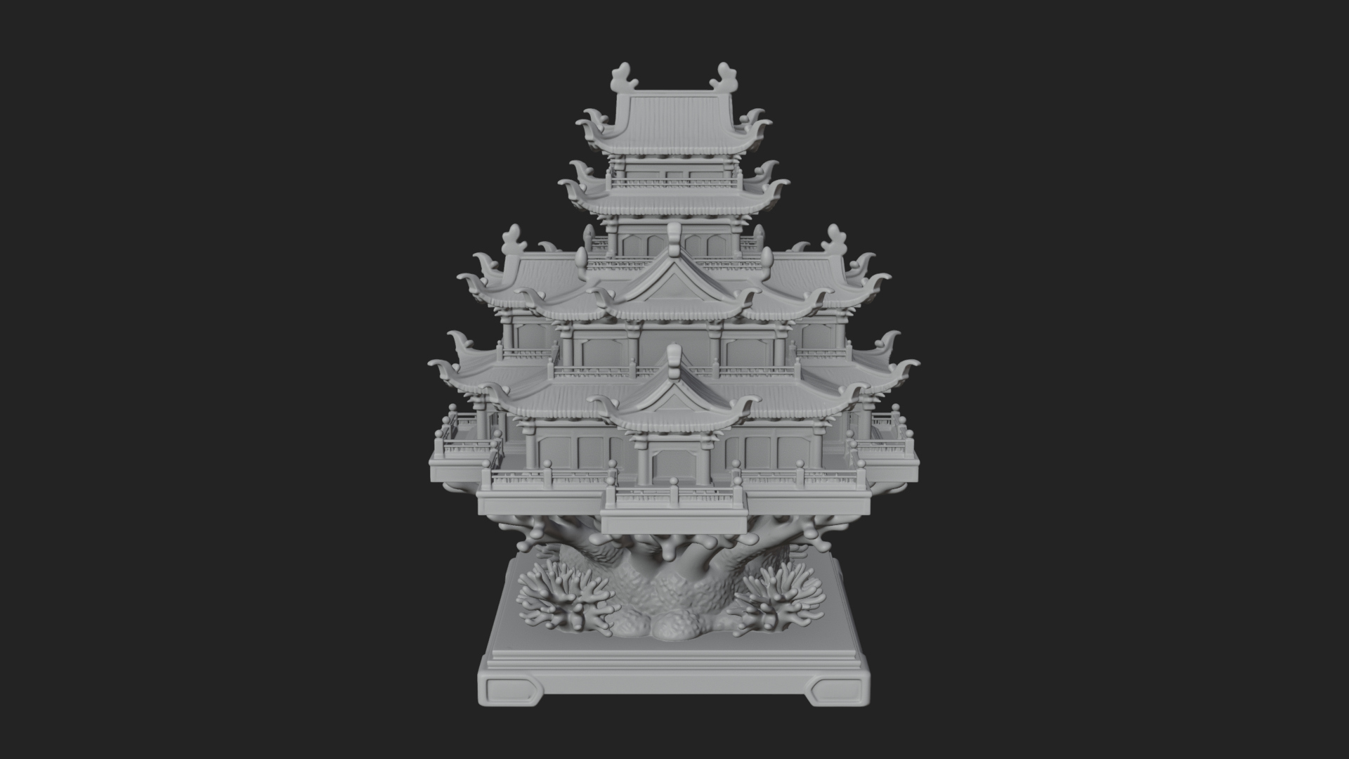 Coral Reef Pagoda Tower Design 3 3D Print Model 3D Model