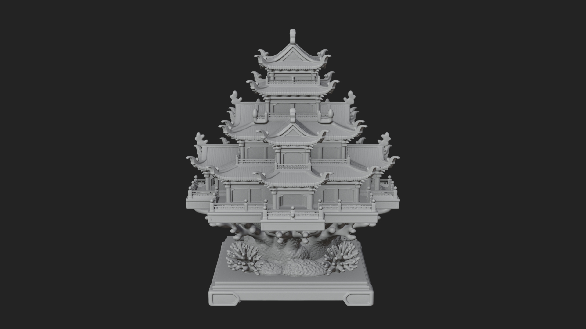 Coral Reef Pagoda Tower Design 3 3D Print Model 3D Model
