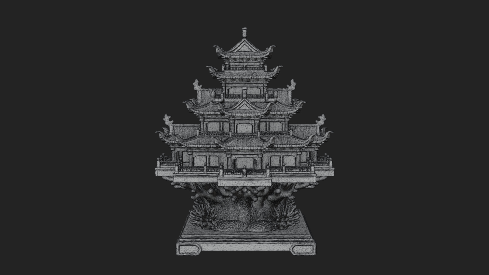 Coral Reef Pagoda Tower Design 3 3D Print Model 3D Model