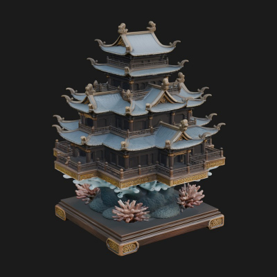 Coral Reef Pagoda Tower Design 3 3D Print Model